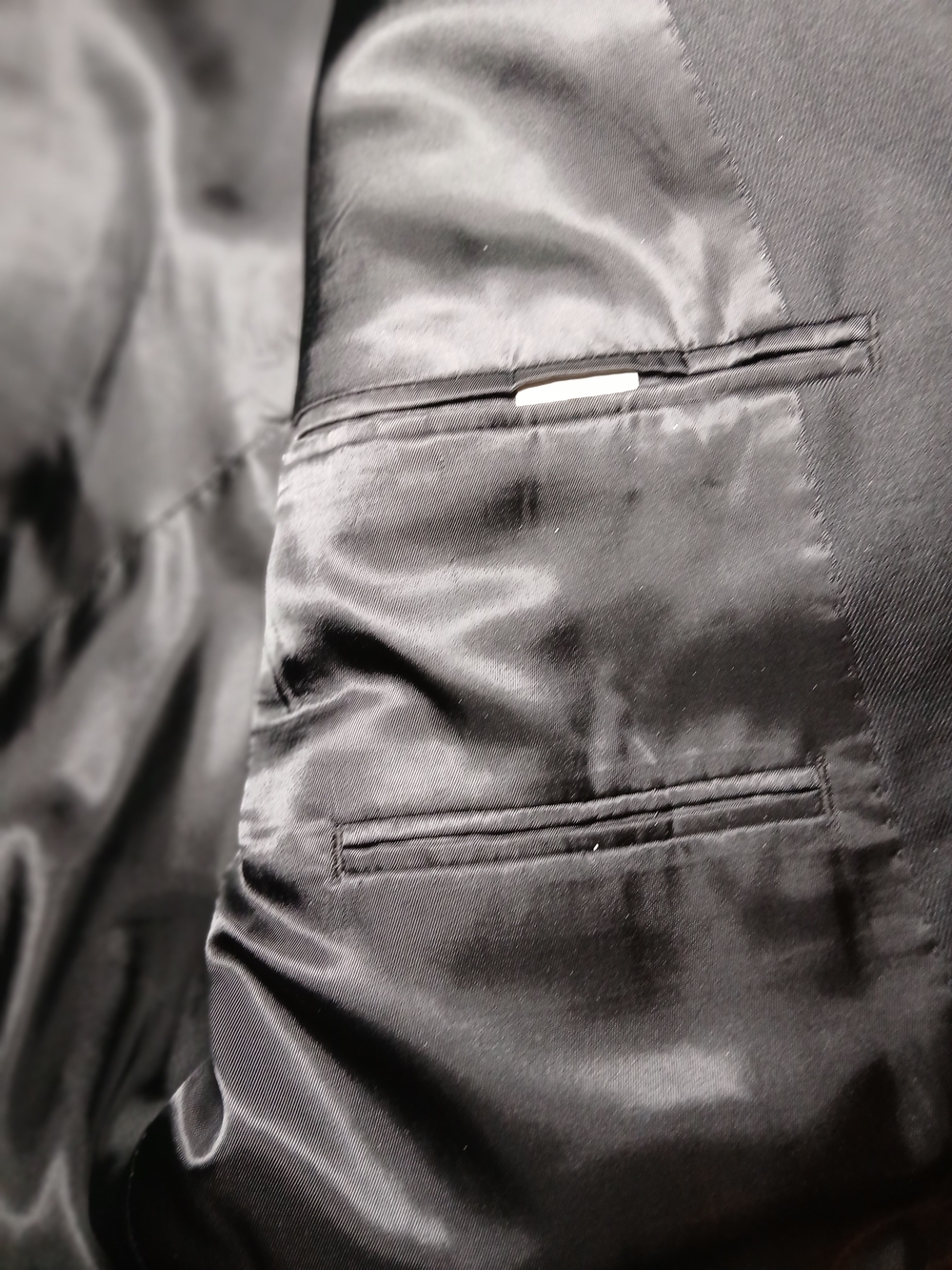 Calvin Klein Black Lined Jacket with Subtle Sheen - Picture 10 of 16